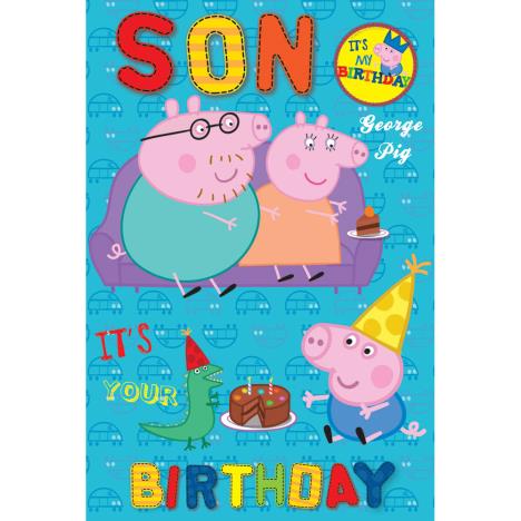 Son Peppa Pig Birthday Card With Badge £2.69